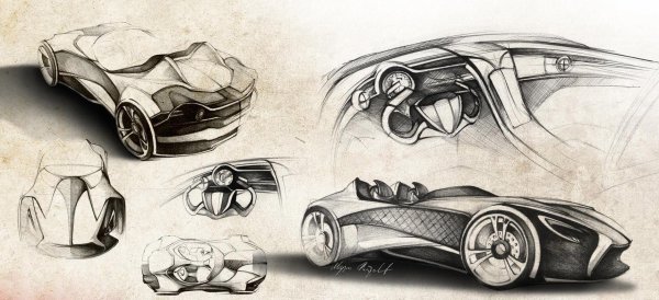 Эскиз автомобиля будущего