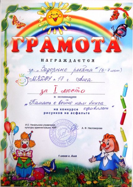 Номинации детских рисунков