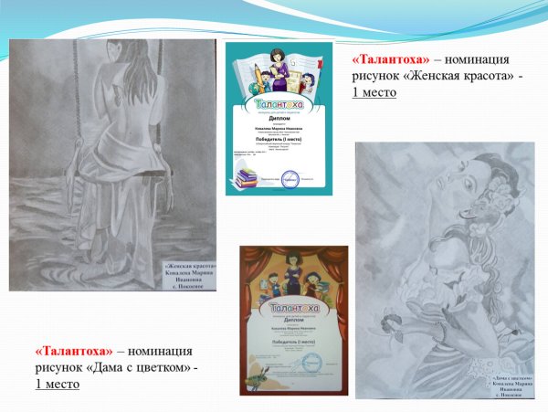 Грамоты номинации в творческом конкурсе рисунков