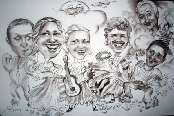 Шарж черно белый