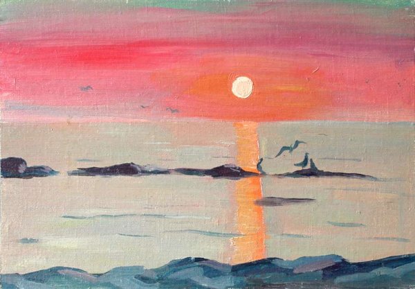 Берега Каспия картина