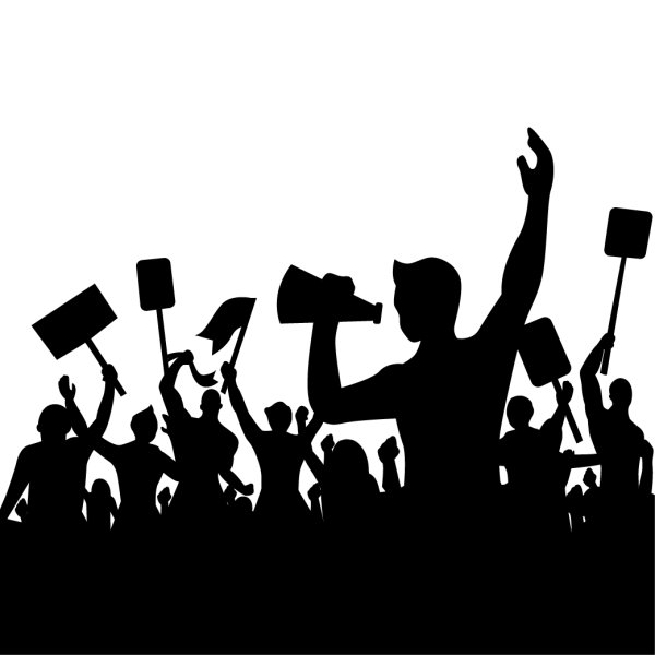 Митинг силуэт