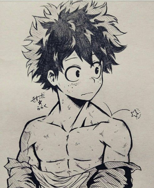Изуку Мидория карандашом