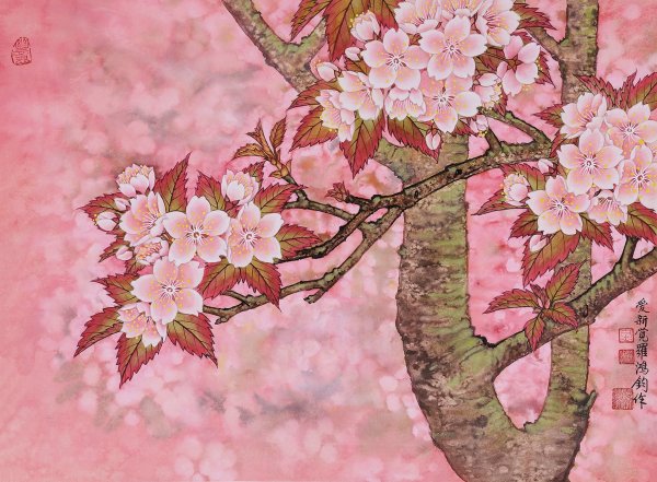 Отцветает Сакура японская живопись