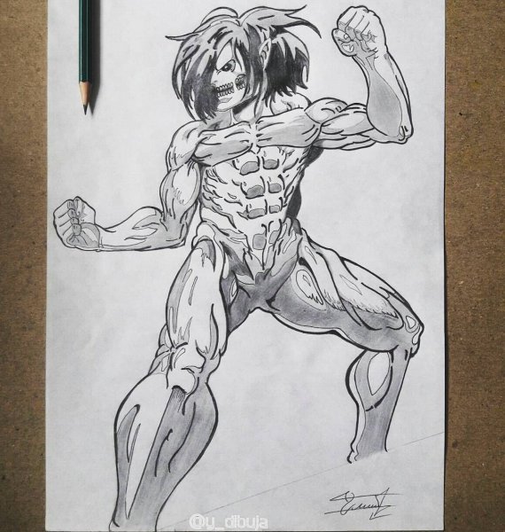 Эрен Титан набросок