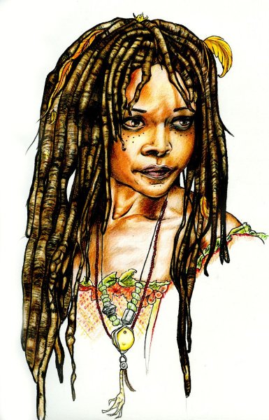Девушка с дредами рисунок