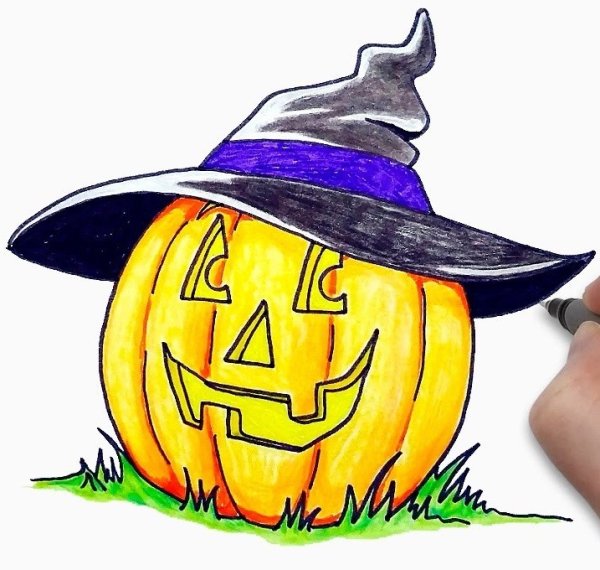 Светильник Джека на Хэллоуин раскраска