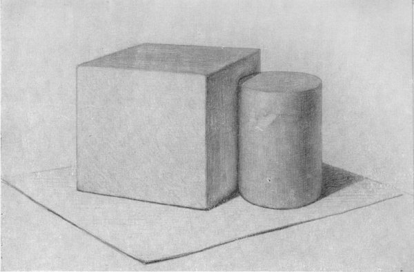 Объемный куб и цилиндр