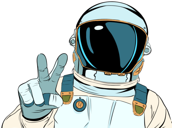 Открытка "космонавты"