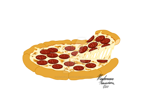 Нарисованная пицца пепперони