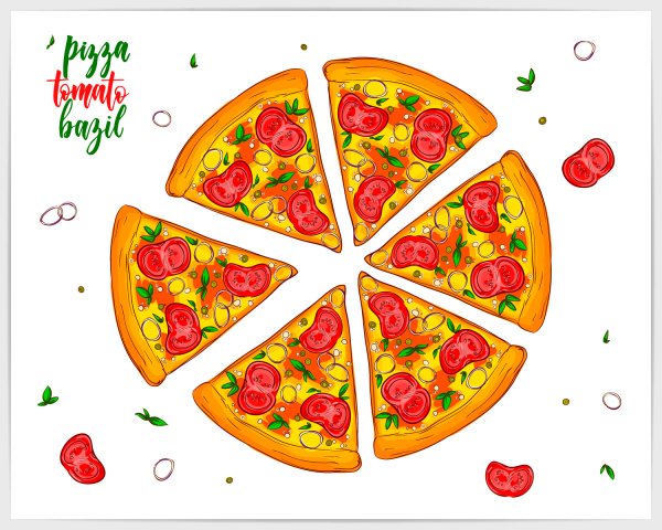 Пицца пепперони вектор