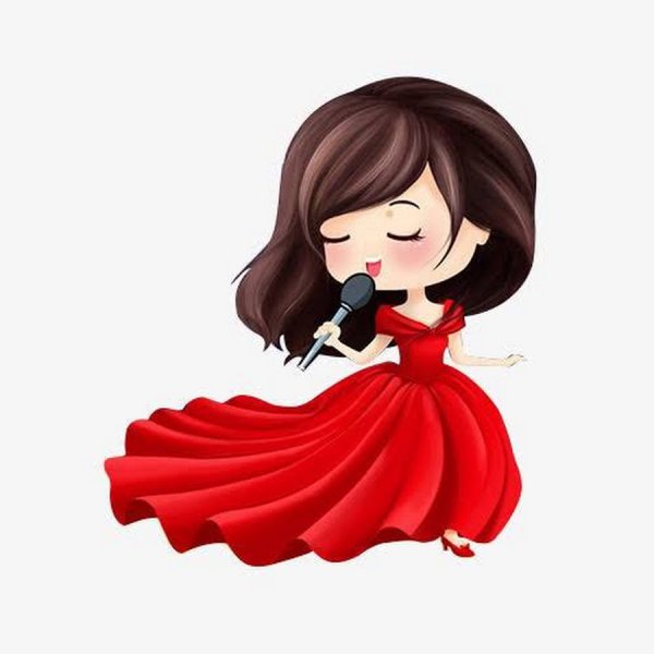 Мультяшная девочка поет