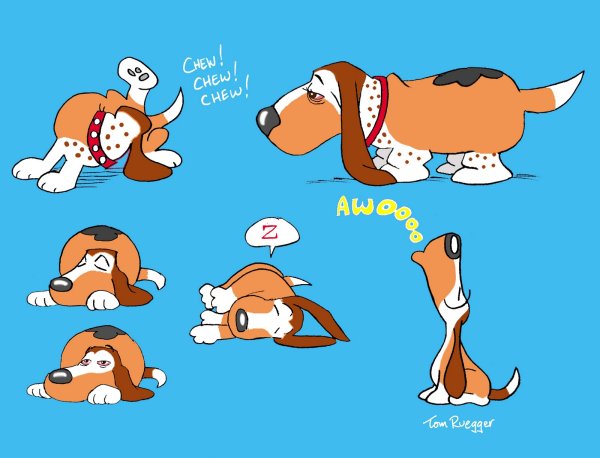 Мультяшные скетчи смешной Бассет