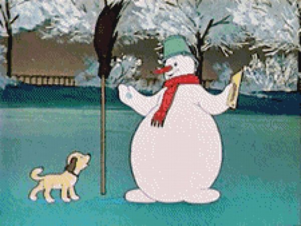 Снеговик в шапке и шарфе раскраска