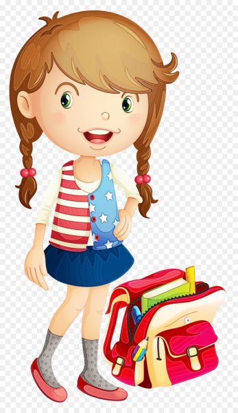 Мультяшная девочка в школьной форме