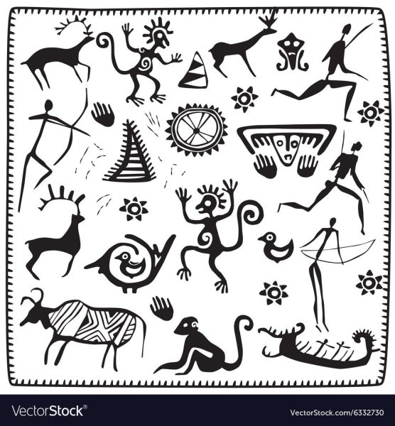 Хакасские петроглифы вектор