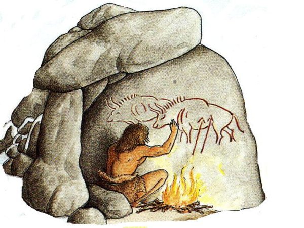 Первобытный человек рисует