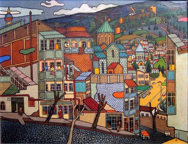 Грузинка в горах рисунок