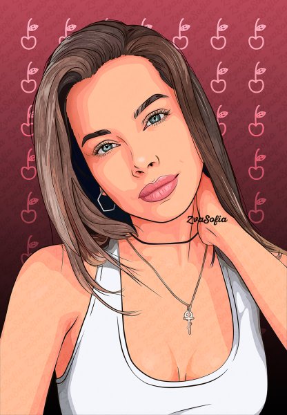 Портрет в иллюстраторе