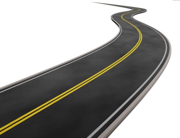 Дорога на белом фоне