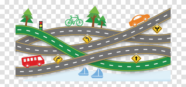 Дорога на белом фоне