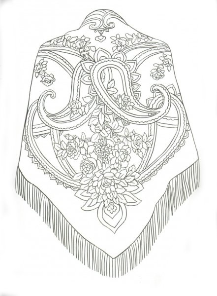 Раскраска шаль