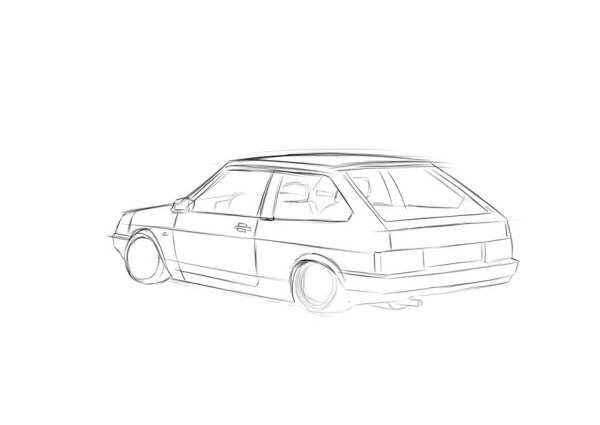 ВАЗ 2108 рисунок с переди