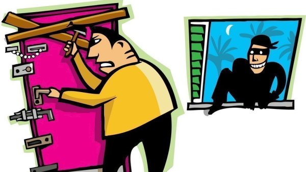 Грабитель в доме рисунок