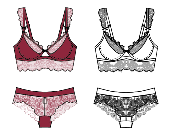 Нарисованное женское белье