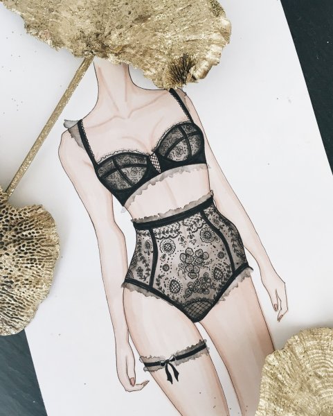 Фэшн иллюстрация Нижнего белья