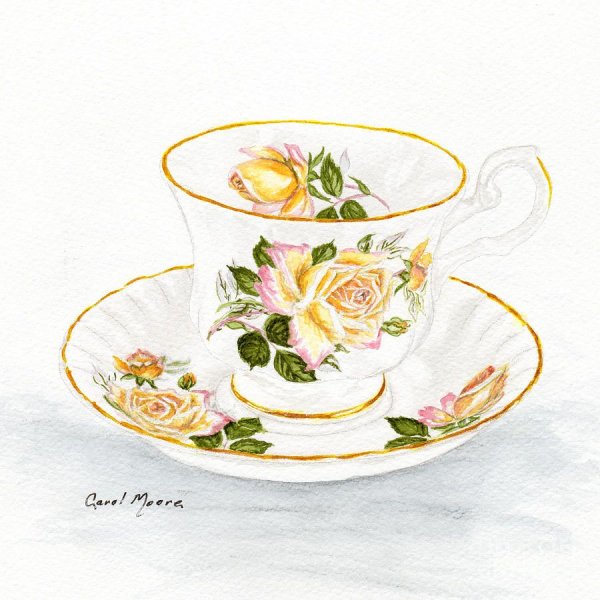 Рисование чашка с блюдцем