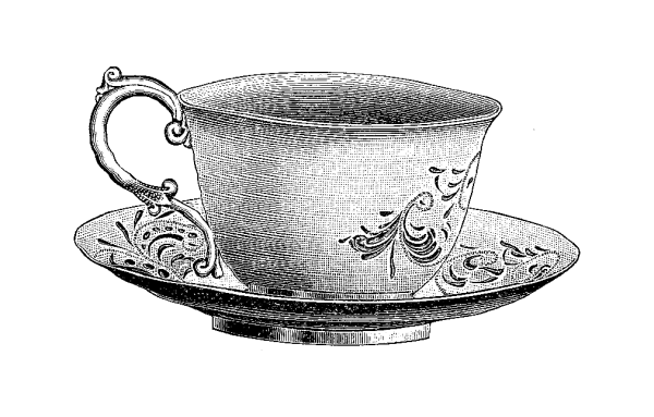 Чашка с блюдцем рисунок