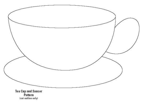 Трафарет чашка с блюдцем