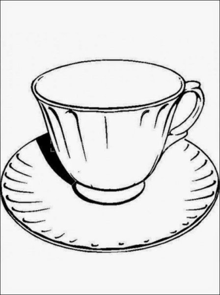 Кружка с блюдцем раскраска