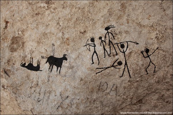 Наскальная живопись охота на мамонта
