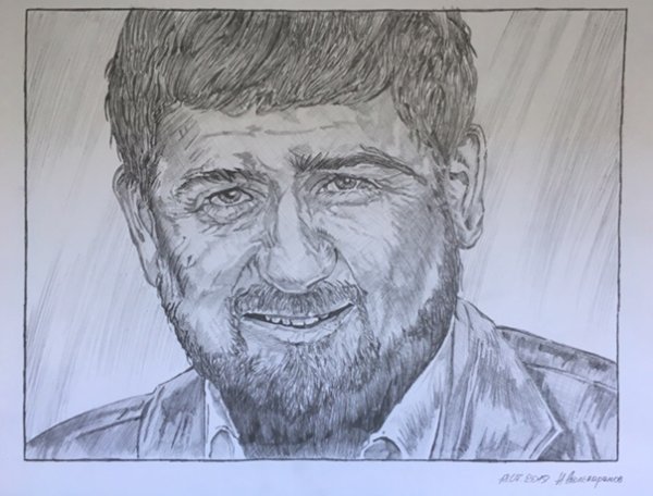 Ахмат Хаджи Кадыров карандашный портрет