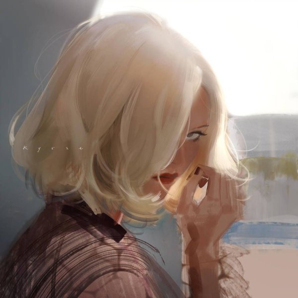 Блондинка с короткими волосами арт