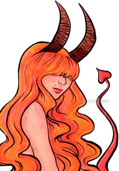 Девушка дьявол рисунок