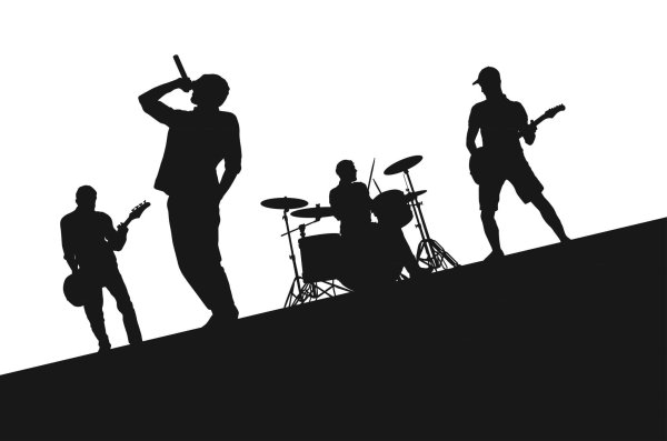 Рок группа силуэт