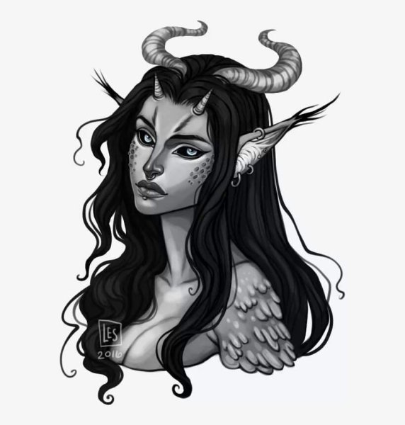 Девушка с рогами