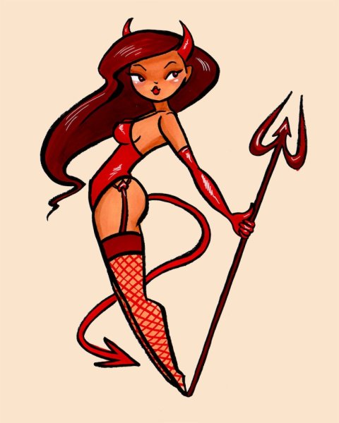 Девушка дьявол мультяшка