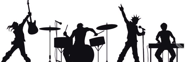 Силуэты музыкантов барабанщик
