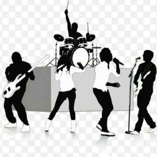 Силуэты музыкантов на прозрачном фоне
