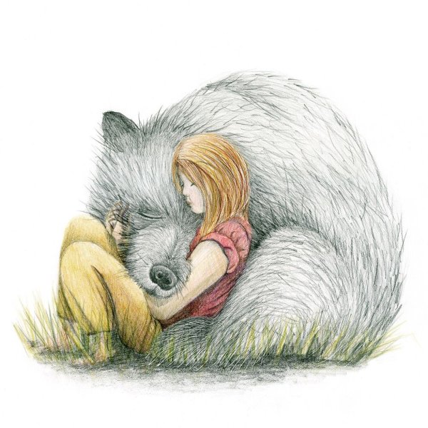 Медведь обнимает