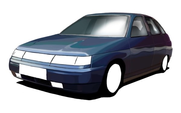 ВАЗ 2110 спереди нарисованная