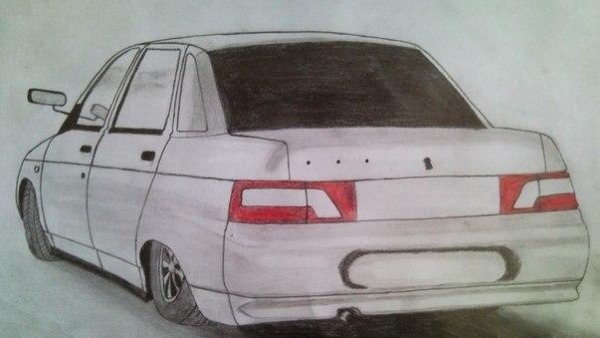 Рисунок ВАЗ 2112 сбоку