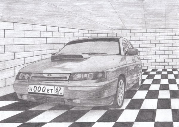 ВАЗ 2112 карандашом