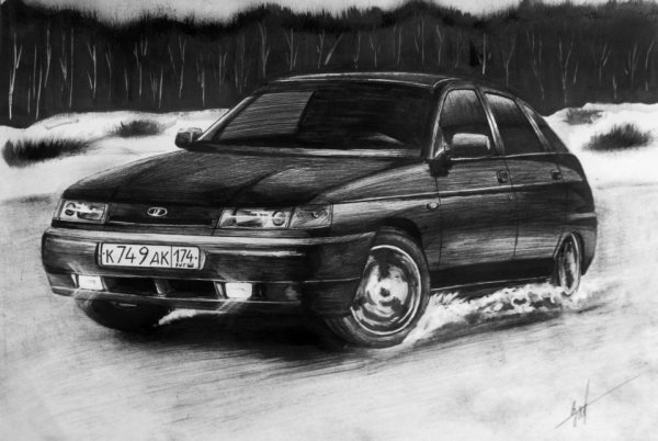 ВАЗ 2110 карандашом