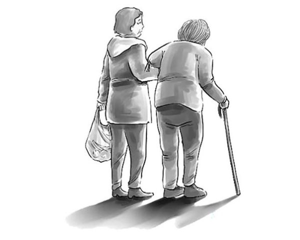 Пожилые люди рисунки