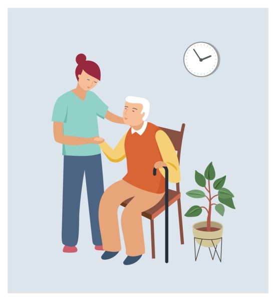 Помощь пожилым иллюстрация